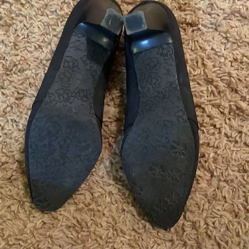 Coach and Four | Black Savory Fabric Slip On Elastic Heels In Women’s | 6.5M